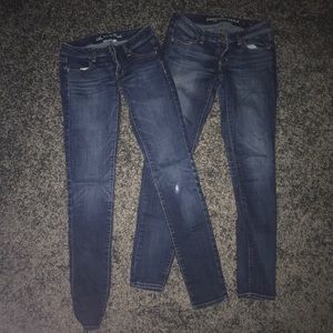 Two pairs of American Eagle Dark Wash Jeans